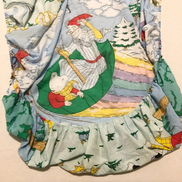Vintage 1990 Rupert Bear Single  Fitted Bed Sheet Express Newpapers 77 x 32 - Picture 10 of 15